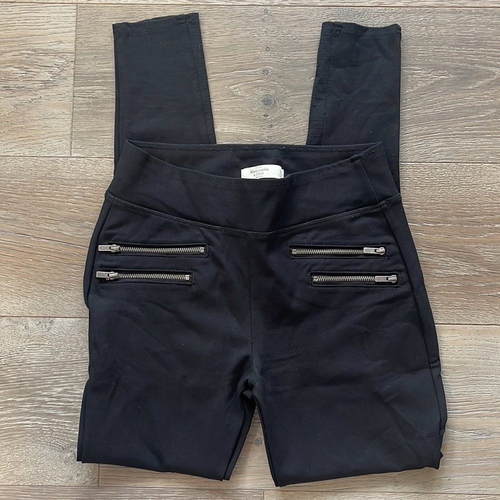 Abercrombie & Fitch Black Moto Leggings -Small - Picture 4 of 8